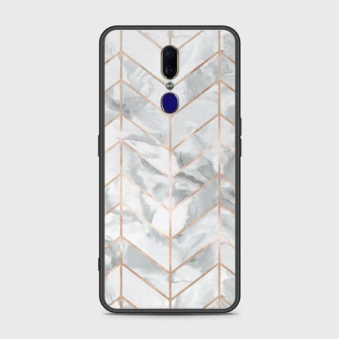 Oppo F11 Cover - White Marble Series 2 - HQ Ultra Shine Premium Infinity Glass Soft Silicon Borders Case