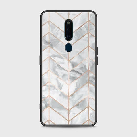 Oppo F11 Pro Cover - White Marble Series 2 - HQ Ultra Shine Premium Infinity Glass Soft Silicon Borders Case