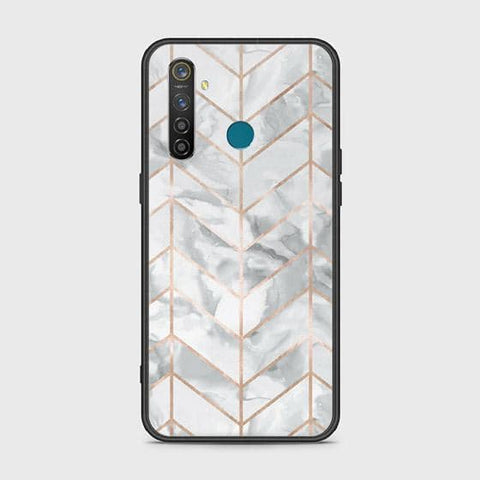 Realme 5 Pro Cover - White Marble Series 2 - HQ Ultra Shine Premium Infinity Glass Soft Silicon Borders Case