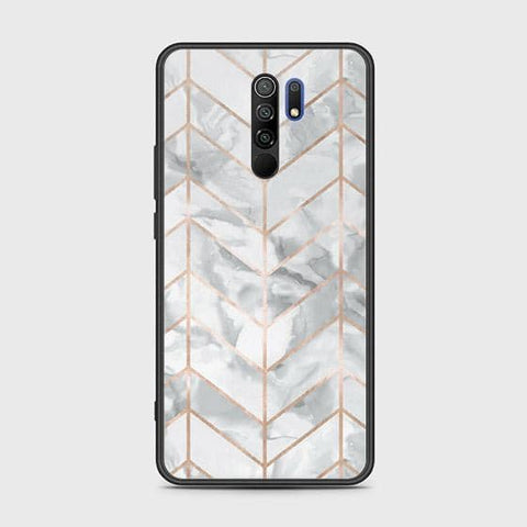 Xiaomi Redmi 9 Prime Cover - White Marble Series 2 - HQ Ultra Shine Premium Infinity Glass Soft Silicon Borders Case