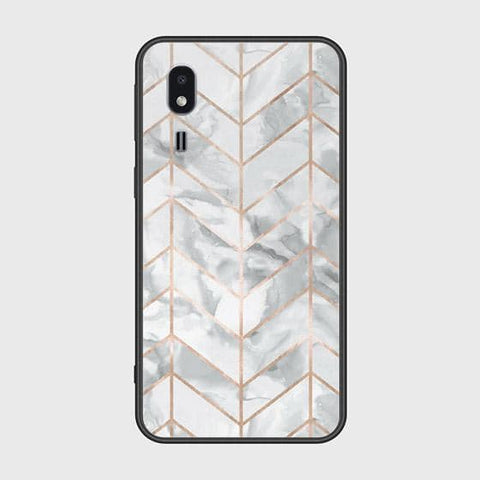 Samsung Galaxy A2 Core Cover - White Marble Series 2 - HQ Ultra Shine Premium Infinity Glass Soft Silicon Borders Case