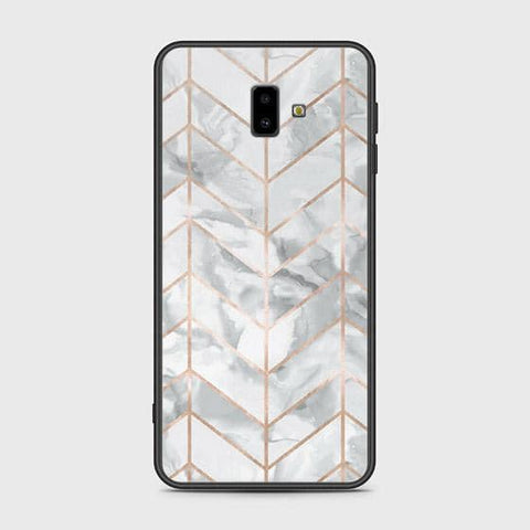 Samsung Galaxy J6 Plus 2018 Cover - White Marble Series 2 - HQ Ultra Shine Premium Infinity Glass Soft Silicon Borders Case