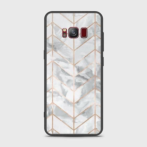 Samsung Galaxy S8 Plus Cover - White Marble Series 2 - HQ Ultra Shine Premium Infinity Glass Soft Silicon Borders Case