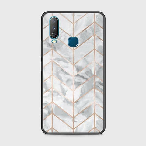 Vivo Y12 Cover - White Marble Series 2 - HQ Ultra Shine Premium Infinity Glass Soft Silicon Borders Case