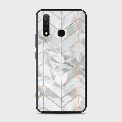 Vivo Y19 Cover - White Marble Series 2 - HQ Ultra Shine Premium Infinity Glass Soft Silicon Borders Case