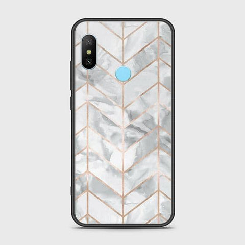 Xiaomi Redmi 6 Pro Cover - White Marble Series 2 - HQ Ultra Shine Premium Infinity Glass Soft Silicon Borders Case