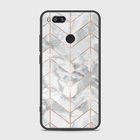 Xiaomi Mi A1 / Mi 5X Cover - White Marble Series 2 - HQ Ultra Shine Premium Infinity Glass Soft Silicon Borders Case