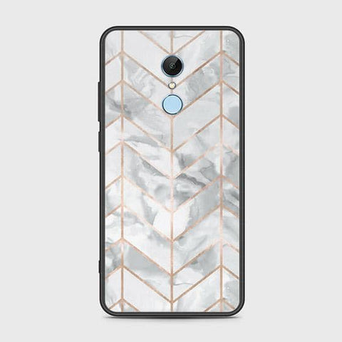 Xiaomi Redmi 5 Cover - White Marble Series 2 - HQ Ultra Shine Premium Infinity Glass Soft Silicon Borders Case