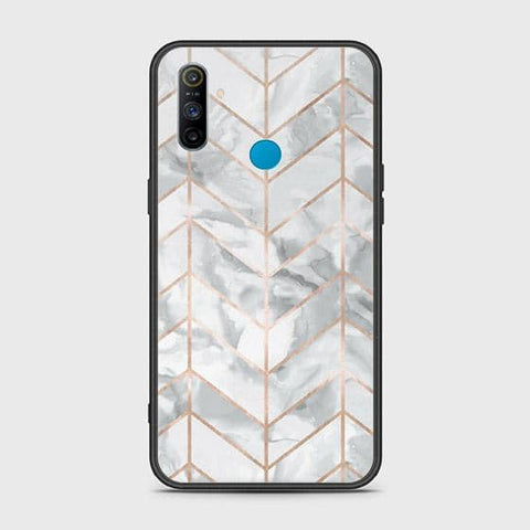 Realme C3 Cover - White Marble Series 2 - HQ Ultra Shine Premium Infinity Glass Soft Silicon Borders Case