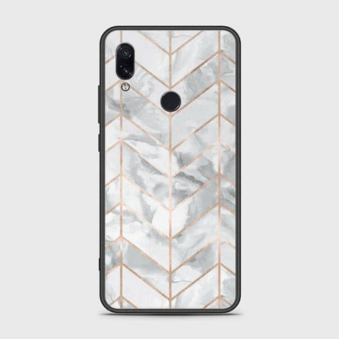 Xiaomi Redmi Note 7 Cover - White Marble Series 2 - HQ Ultra Shine Premium Infinity Glass Soft Silicon Borders Case