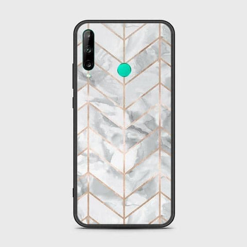 Huawei P40 lite E Cover - White Marble Series 2 - HQ Ultra Shine Premium Infinity Glass Soft Silicon Borders Case