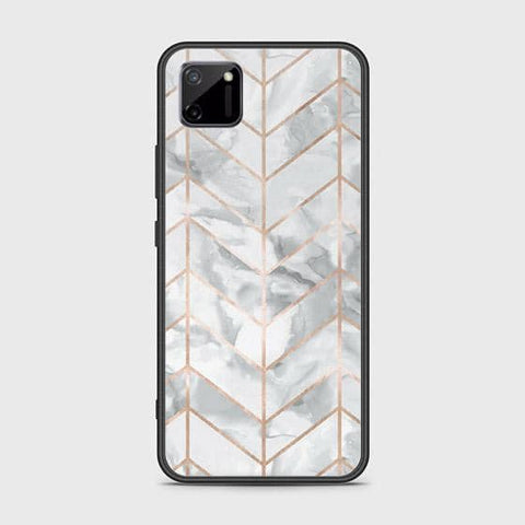 Realme C11 Cover - White Marble Series 2 - HQ Ultra Shine Premium Infinity Glass Soft Silicon Borders Case