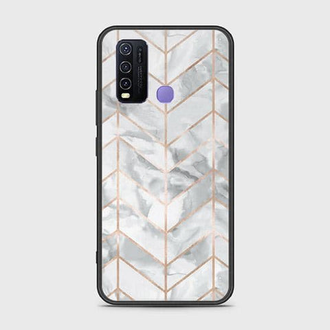 Vivo Y30 Cover - White Marble Series 2 - HQ Ultra Shine Premium Infinity Glass Soft Silicon Borders Case