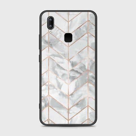 Vivo Y95 Cover - White Marble Series 2 - HQ Ultra Shine Premium Infinity Glass Soft Silicon Borders Case