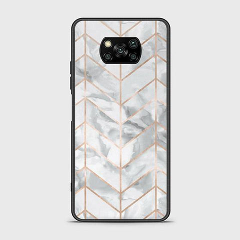 Xiaomi Poco X3 Pro Cover - White Marble Series 2 - HQ Ultra Shine Premium Infinity Glass Soft Silicon Borders Case