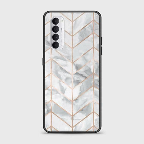 Oppo Reno 4 Pro Cover - White Marble Series 2 - HQ Ultra Shine Premium Infinity Glass Soft Silicon Borders Case