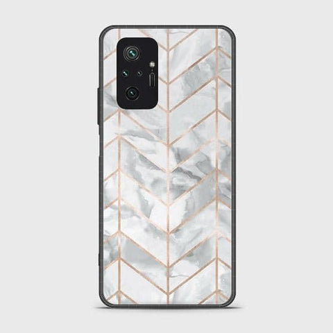 Xiaomi Redmi Note 10 Pro Max Cover - White Marble Series 2 - HQ Ultra Shine Premium Infinity Glass Soft Silicon Borders Case