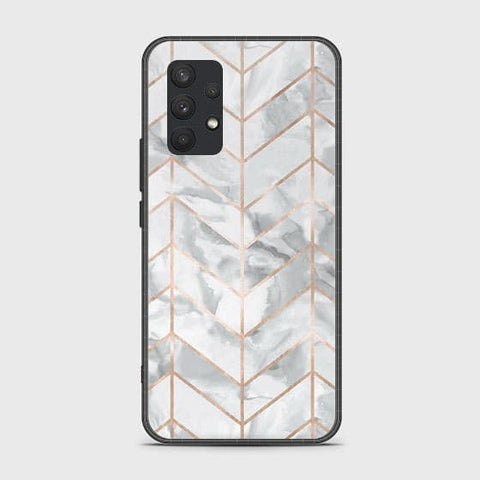 Samsung Galaxy A32 4G Cover - White Marble Series 2 - HQ Ultra Shine Premium Infinity Glass Soft Silicon Borders Case