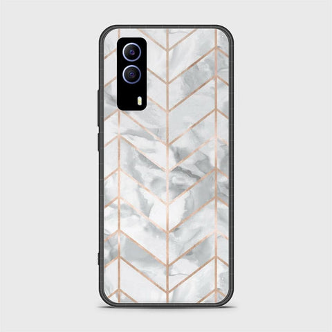 Vivo Y53s 5G Cover - White Marble Series 2 - HQ Ultra Shine Premium Infinity Glass Soft Silicon Borders Case