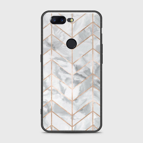 OnePlus 5T Cover- White Marble Series 2 - HQ Ultra Shine Premium Infinity Glass Soft Silicon Borders Case