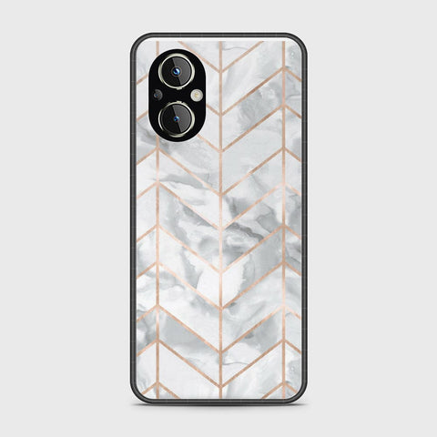 Oppo Reno 7Z 5G Cover- White Marble Series 2 - HQ Ultra Shine Premium Infinity Glass Soft Silicon Borders Case