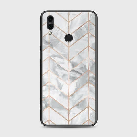 Huawei Honor 10 Lite Cover - White Marble Series 2 - HQ Ultra Shine Premium Infinity Glass Soft Silicon Borders Case