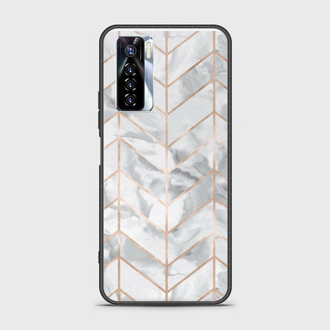 Tecno Camon 17 Pro Cover - White Marble Series 2 - HQ Ultra Shine Premium Infinity Glass Soft Silicon Borders Case