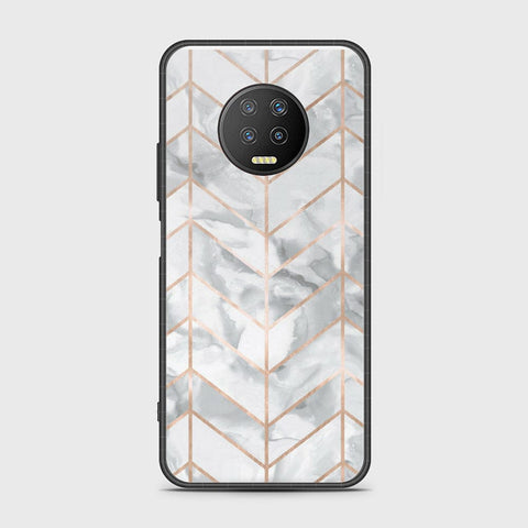 Infinix Note 7 Cover- White Marble Series 2 - HQ Ultra Shine Premium Infinity Glass Soft Silicon Borders Case