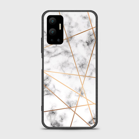 Infinix Hot 12 Cover- White Marble Series 2 - HQ Ultra Shine Premium Infinity Glass Soft Silicon Borders Case