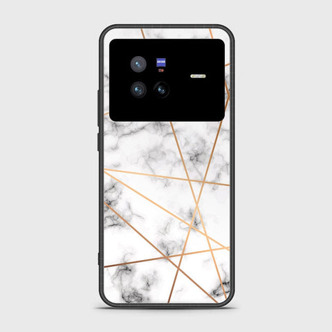 Vivo X80 Cover- White Marble Series 2 - HQ Ultra Shine Premium Infinity Glass Soft Silicon Borders Case