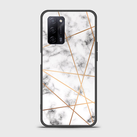 Oppo A55 5G Cover- White Marble Series 2 - HQ Ultra Shine Premium Infinity Glass Soft Silicon Borders Case