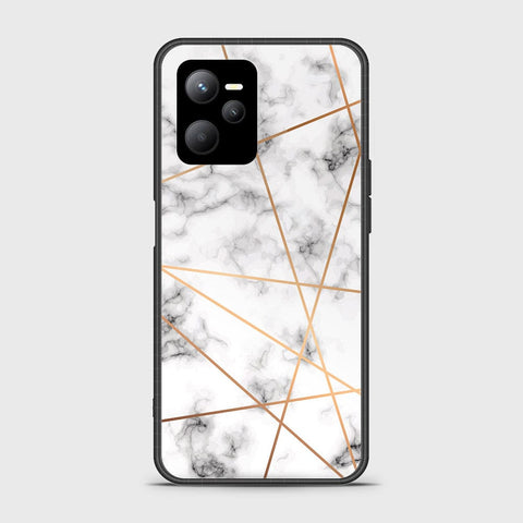 Realme V25 Cover- White Marble Series 2 - HQ Ultra Shine Premium Infinity Glass Soft Silicon Borders Case