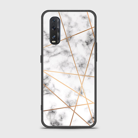 Oppo Find X2 Cover- White Marble Series 2 - HQ Ultra Shine Premium Infinity Glass Soft Silicon Borders Case