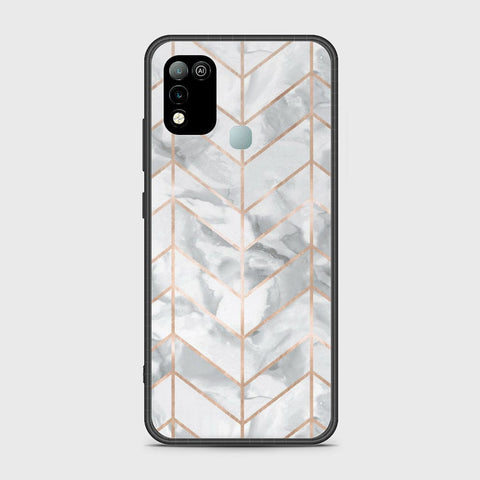 Infinix Hot 10 Play Cover- White Marble Series 2 - HQ Ultra Shine Premium Infinity Glass Soft Silicon Borders Case