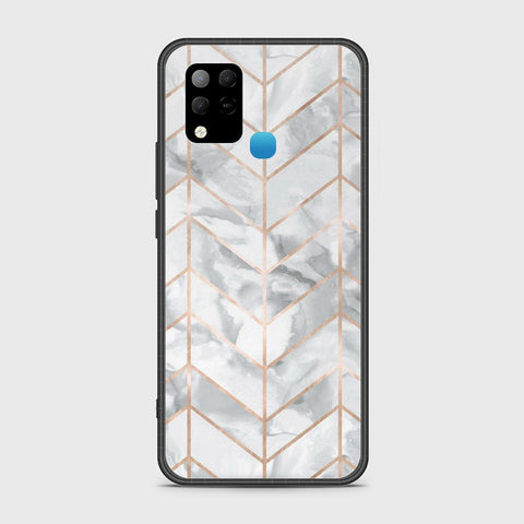 Infinix Hot 10s Cover- White Marble Series 2 - HQ Ultra Shine Premium Infinity Glass Soft Silicon Borders Case