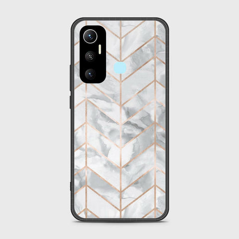 Infinix Hot 11 Cover- White Marble Series 2 - HQ Ultra Shine Premium Infinity Glass Soft Silicon Borders Case