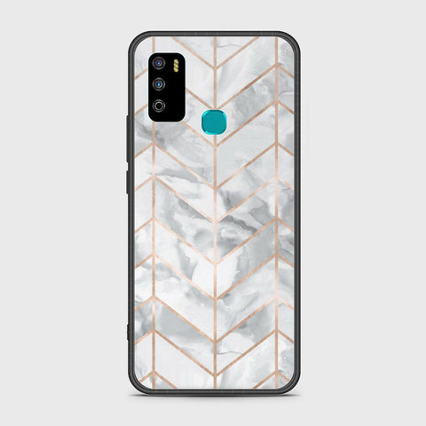 Infinix Hot 9 Play Cover- White Marble Series 2 - HQ Ultra Shine Premium Infinity Glass Soft Silicon Borders Case