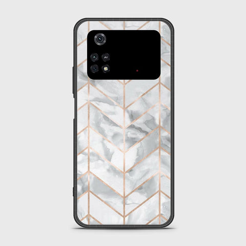 Xiaomi Poco M4 Pro 4G Cover- White Marble Series 2 - HQ Ultra Shine Premium Infinity Glass Soft Silicon Borders Case