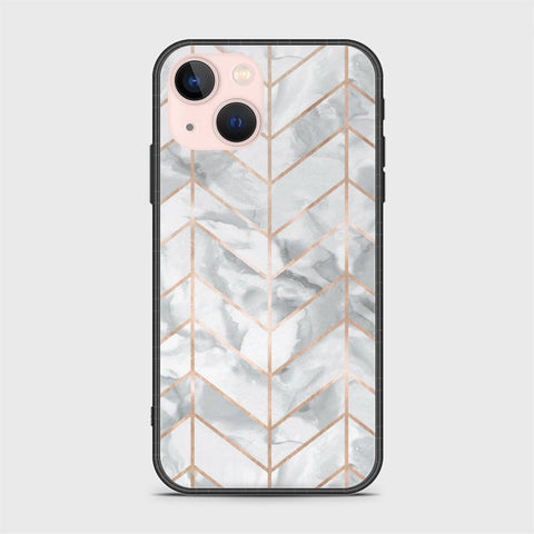 iPhone 14 Plus Cover- White Marble Series 2 - HQ Ultra Shine Premium Infinity Glass Soft Silicon Borders Case