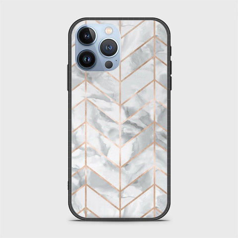 iPhone 14 Pro Cover- White Marble Series 2 - HQ Ultra Shine Premium Infinity Glass Soft Silicon Borders Case