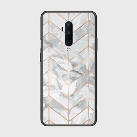 OnePlus 7T Pro Cover - White Marble Series 2 - HQ Ultra Shine Premium Infinity Glass Soft Silicon Borders Case