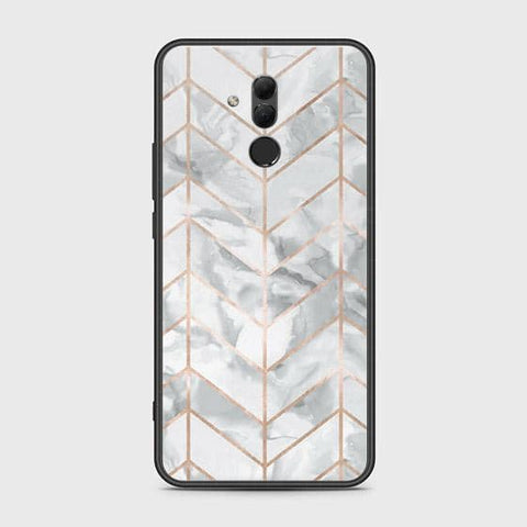 Huawei Mate 20 Lite Cover - White Marble Series 2 - HQ Ultra Shine Premium Infinity Glass Soft Silicon Borders Case