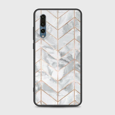 Huawei P20 Pro Cover - White Marble Series 2 - HQ Ultra Shine Premium Infinity Glass Soft Silicon Borders Case