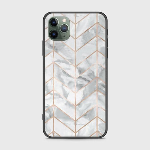 iPhone 11 Pro Cover - White Marble Series 2 - HQ Ultra Shine Premium Infinity Glass Soft Silicon Borders Case