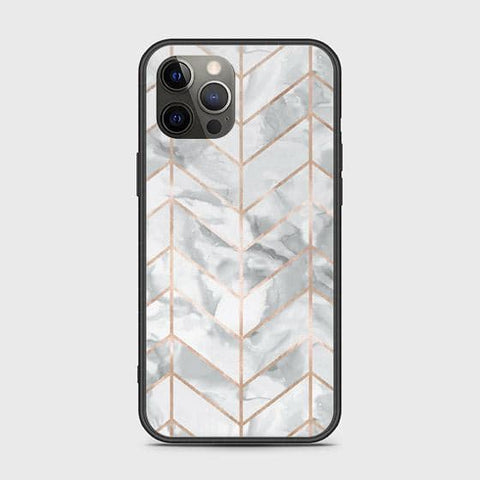 iPhone 12 Pro Cover - White Marble Series 2 - HQ Ultra Shine Premium Infinity Glass Soft Silicon Borders Case