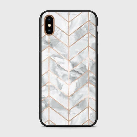 iPhone X Cover - White Marble Series 2 - HQ Ultra Shine Premium Infinity Glass Soft Silicon Borders Case