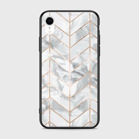 iPhone XR Cover - White Marble Series 2 - HQ Ultra Shine Premium Infinity Glass Soft Silicon Borders Case