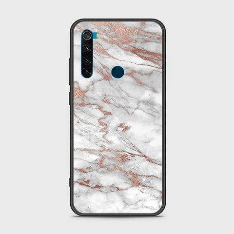 Xiaomi Redmi Note 8 Cover - White Marble Series 2 - HQ Ultra Shine Premium Infinity Glass Soft Silicon Borders Case