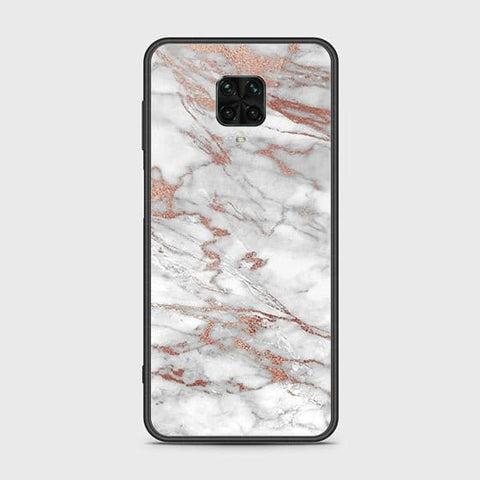 Xiaomi Redmi Note 9S Cover - White Marble Series 2 - HQ Ultra Shine Premium Infinity Glass Soft Silicon Borders Case