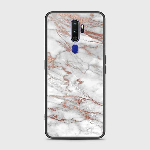 Oppo A5 2020 Cover - White Marble Series 2 - HQ Ultra Shine Premium Infinity Glass Soft Silicon Borders Case